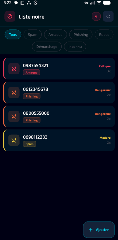 Guardian Wall — Liste noire